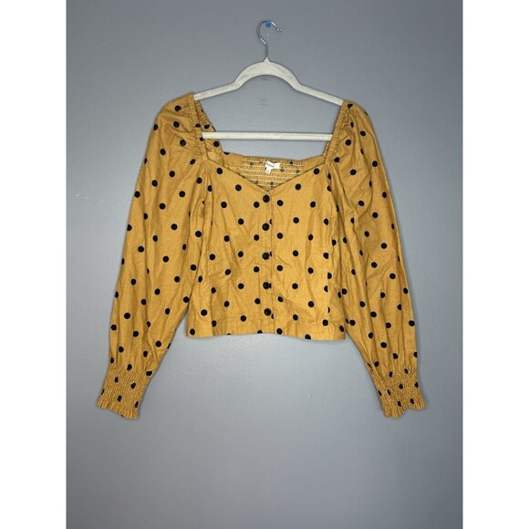 Madewell Corduroy Sweetheart Polka Dot Top Womens 10 Corset Coquette Cottagecore - Picture 15 of 16